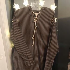 Striped Hooded Pullover